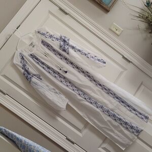 Haute Hippie White Dress with Blue Accents